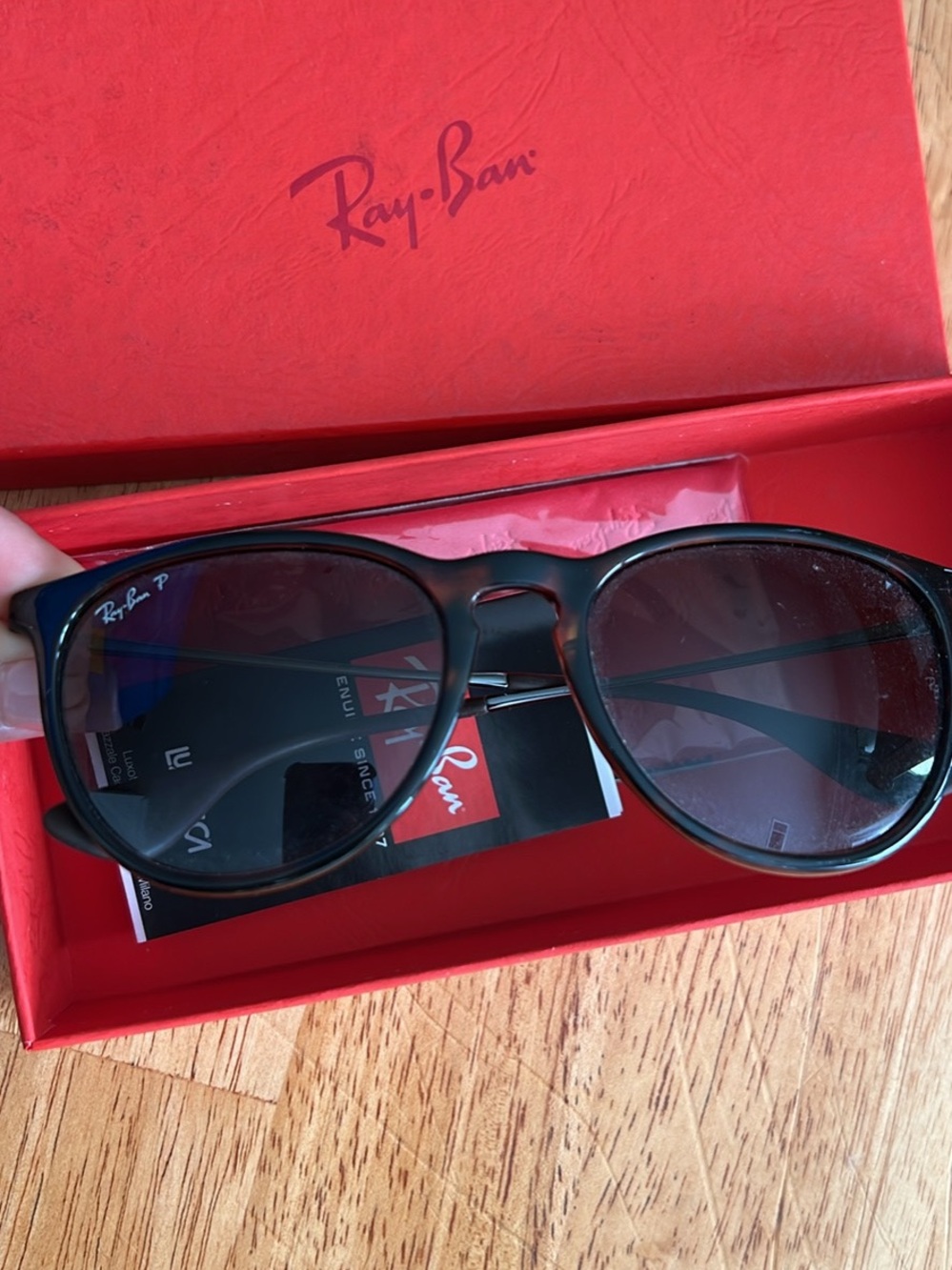Ray-Ban Black Frame Sunglasses with Dark Lenses